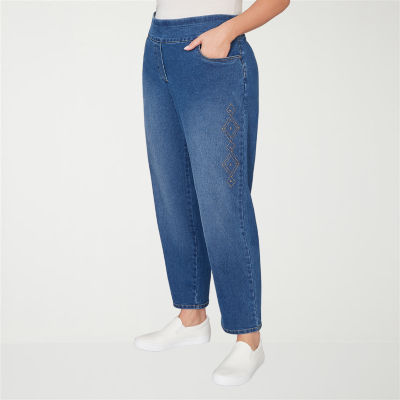 Alfred Dunner Austin Womens Mid Rise Straight Leg Jean