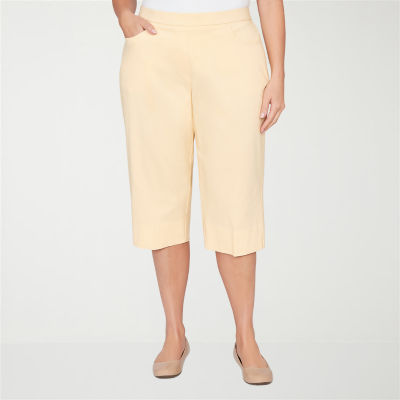 Alfred Dunner Classics Womens Plus Stretch Fabric Straight Mid Rise Capri Pant