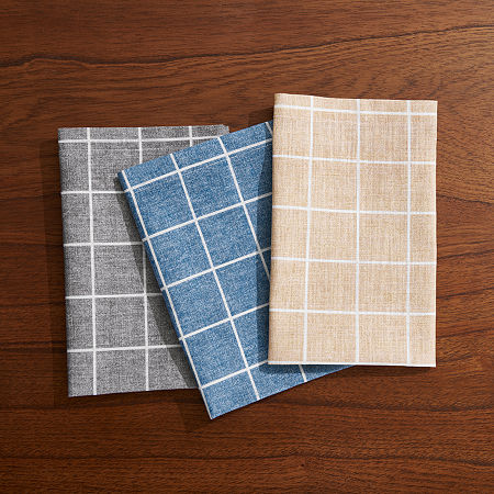 Fieldcrest Window Pane 4-pc. Napkins, One Size, Blue