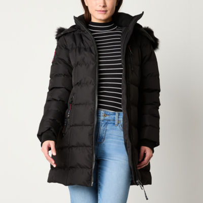 Liz claiborne hooded heavyweight puffer jacket on sale