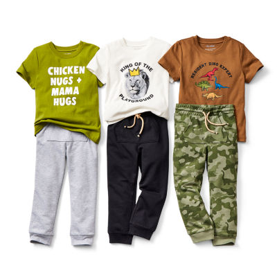 Okie Dokie Toddler & Little Boys Crew Neck Short Sleeve Graphic T-Shirt