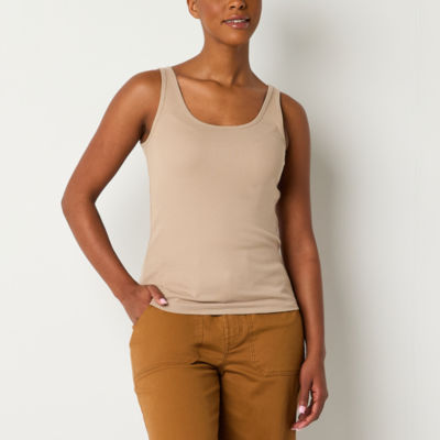 a.n.a Womens U Neck Sleeveless Ribbed Tank Top