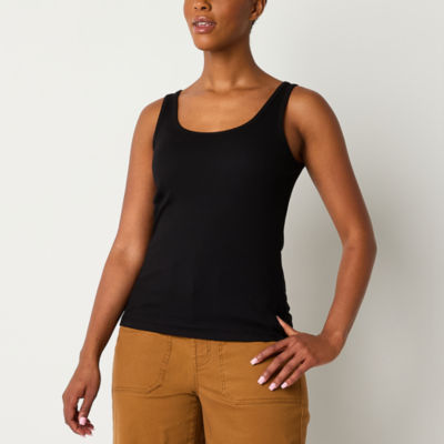 a.n.a Womens U Neck Sleeveless Ribbed Tank Top