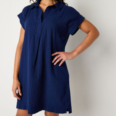 St. John's Bay Womens Short Sleeve Shift Dress