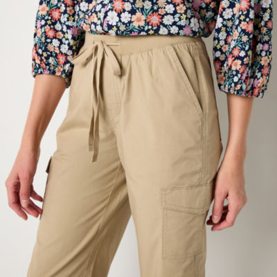 St. John's Bay Utility Womens Stretch Fabric Straight Mid Rise Capri Pant