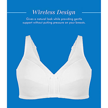 Bestform Comfortable Unlined Wireless Cotton Stretch Sports Bra - White •  Price »