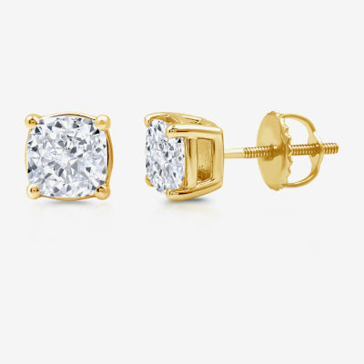 Ever Star (G / Vs2) 2 CT. T.W. Lab Grown White Diamond 14K Gold 14K White Gold Round Cushion Stud Earrings