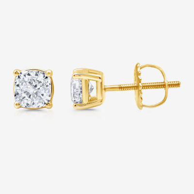 Ever Star (G / Vs2) 2 CT. T.W. Lab Grown White Diamond 14K Gold 14K White Gold Round Cushion Stud Earrings