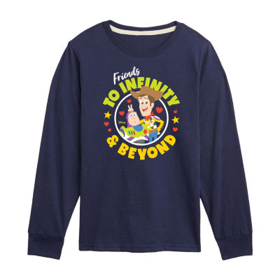Disney Collection Little & Big Boys Crew Neck Long Sleeve Toy Story Graphic T-Shirt