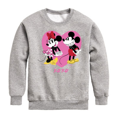 Disney Collection Little & Big Girls Crew Neck Long Sleeve Mickey and Friends Sweatshirt