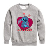 Disney Collection Little & Big Girls Stitch Fleece Zipper Hoodie | Blue | Regular XX-Small (4-5) | Shirts + Tops Hoodies