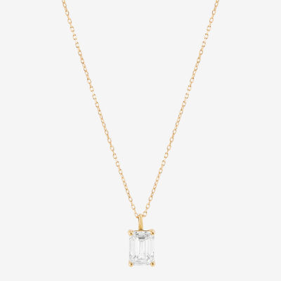 2 CT. T.W. Lab-Grown (H-I / Si1-Si2) Diamond 14K Gold Emerald-cut Pendant Necklace