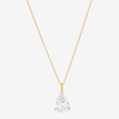 2 CT. T.W. Lab-Grown (H-I / Si1-Si2) Diamond 14K Gold Pear-cut Pendant Necklace