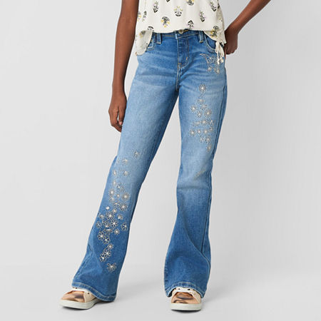 Thereabouts Little & Big Girls Flare Leg Jean, 8, Blue