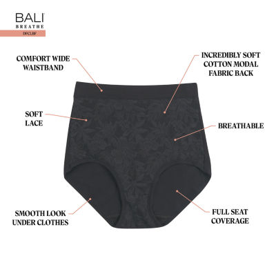 Bali Breathe Cotton Modal Lace High Rise Brief DFCLBF