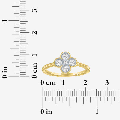 Diamond Addiction (G-H / Si2-I1) Womens 1/3 CT. T.W. Lab Grown White Diamond 10K Gold Flower Cocktail Ring