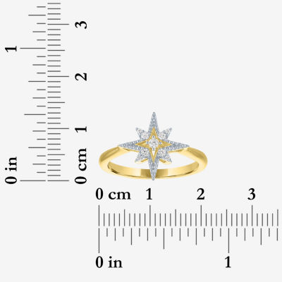 Diamond Addiction (G-H / Si2-I1) Womens 1/10 CT. T.W. Lab Grown White Diamond 14K Gold Over Silver Star Cocktail Ring