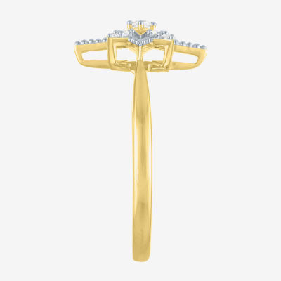 Diamond Addiction (G-H / Si2-I1) Womens 1/10 CT. T.W. Lab Grown White Diamond 14K Gold Over Silver Star Cocktail Ring