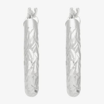 Limited Quantities! Womens 14K White Gold 20mm Hoop Earrings