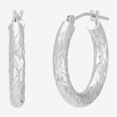 Limited Quantities! Womens 14K White Gold 20mm Hoop Earrings