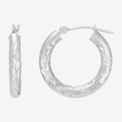 Limited Quantities! Womens 14K White Gold 20mm Hoop Earrings
