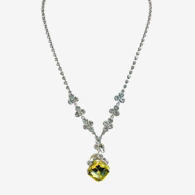 Bijoux Bar Gold Tone Womens Yellow 18 Inch Statement Necklace