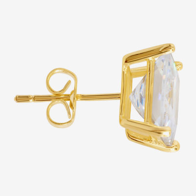 Sparkle Allure Cubic Zirconia 14K Gold Over Brass 8mm Square Stud Earrings