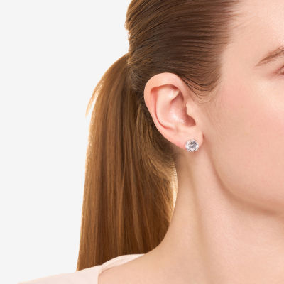 Sparkle Allure Cubic Zirconia 9mm Round Stud Earrings