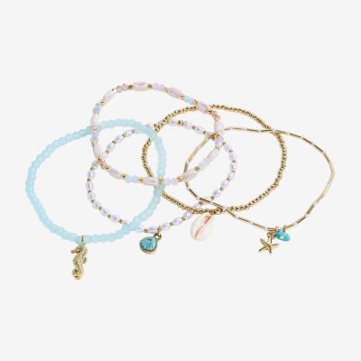 Bijoux Bar Womens 5-pc. Beaded Bracelet Set