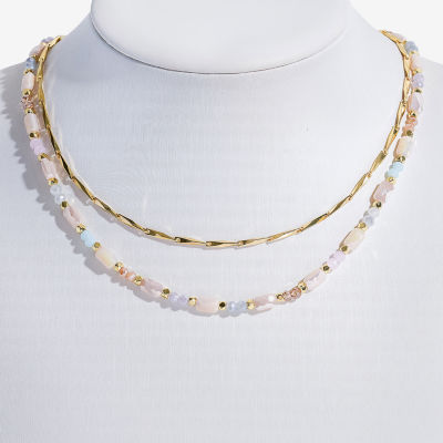 Bijoux Bar Womens 18 Inch Beaded Necklace