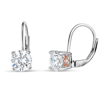 Womens 1 3/4 CT. T.W. White Zirconia Sterling Silver Drop Earrings