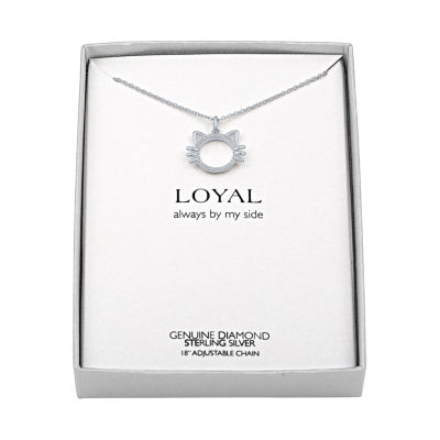 "Loyal" Womens Diamond Accent Natural White Diamond Sterling Silver 18 Inch Pendant Necklace