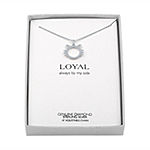 Diamond Accent "Loyal" Womens Diamond Accent Mined White Diamond Sterling Silver Pendant Necklace