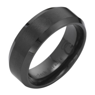 Mens Beveled Ceramic Band