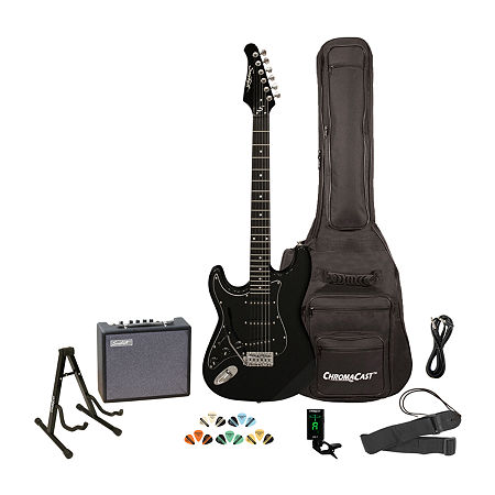 Sawtooth ES Series Left-Handed Electric Guitar Kit, One Size, Black