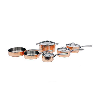 BergHOFF Vintage Hammered 10-Pc. Cookware Set 10-pc. Stainless Steel Non-Stick Cookware Set