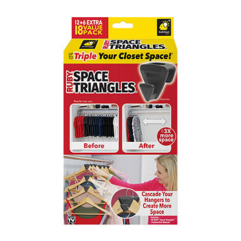 Ruby Space Triangles, Closet Space Saver, Strong Plastic, Black