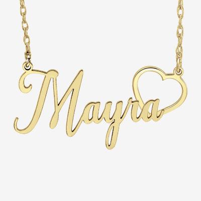 Personalized Womens 24K Gold Over Silver 18 Inch Name Necklace