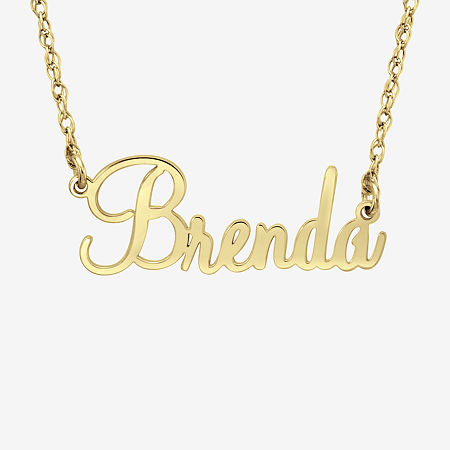 Personalized Womens 24K Gold Over Silver Pendant Necklace, One Size, Yellow