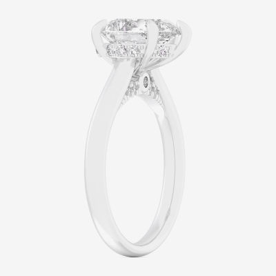 G-H / Si1-Si2) Womens 1 1/ CT. T.W. Lab Grown White Diamond 14K Gold Pear Solitaire Engagement Ring