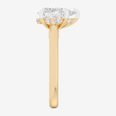 (G-H / Si1-Si2) Womens 3 1/4 CT. T.W. Lab Grown White Diamond 14K Gold Pear Solitaire Engagement Ring
