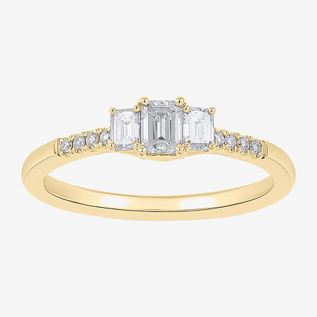 Love Lives Forever (H-I / Si2) Womens 1/2 CT. T.W. Lab Grown White Diamond 14K Gold 3-Stone Engagement Ring, 7