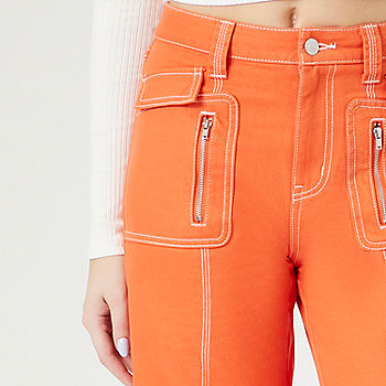 Women's Orange Shorts, Denim, High-Waisted & Cargo