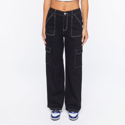 Forever 21 Womens Mid Rise Flare Cargo Pant-Juniors