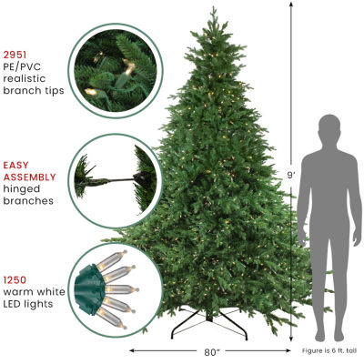 Northlight Full Minnesota Balsam Artificial Clear Led Lights 9 Foot Pre-Lit Fir Christmas Tree