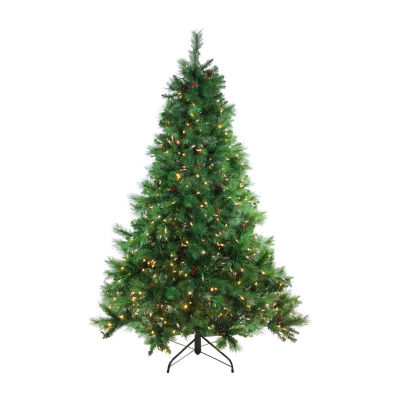 Northlight Full Denali Mixed Artificial Dual Led Lights 7 1/2 Foot Pre-Lit Pine Christmas Tree
