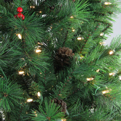 Northlight Full Denali Mixed Artificial Dual Led Lights 7 1/2 Foot Pre-Lit Pine Christmas Tree