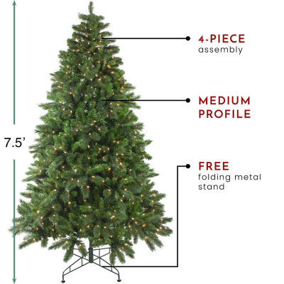 Northlight Medium Mixed Scotch Artificial Clear Lights 7 1/2 Foot Pre-Lit Pine Christmas Tree