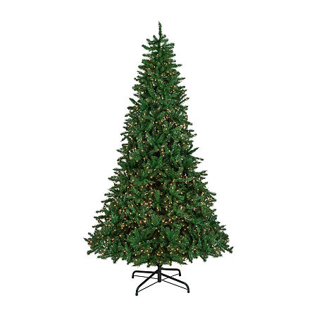 Northlight Twin Falls Artificial Clear Lights 9 Foot Pre-Lit Pine Christmas Tree, One Size, Green