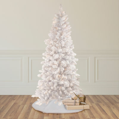 Northlight Norway White Artificial  Warm White Led Lights 9 1/2 Foot Pre-Lit Pine Christmas Tree